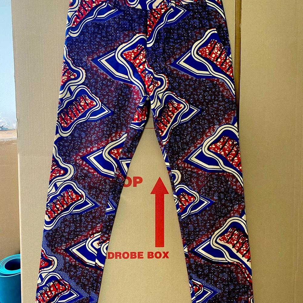 West African print slim trousers